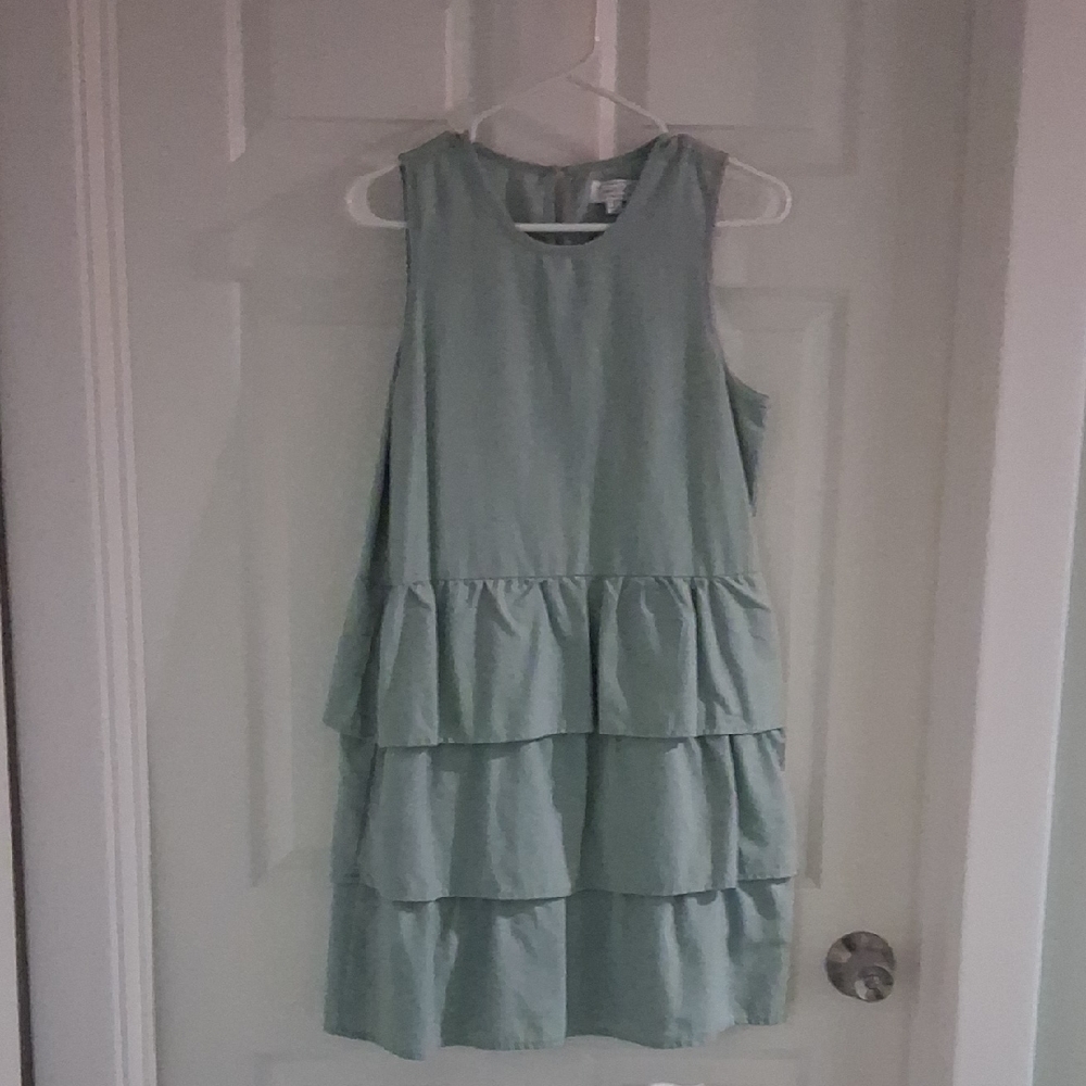 Mud Pie Sleeveless Tiered Dress - Light Green